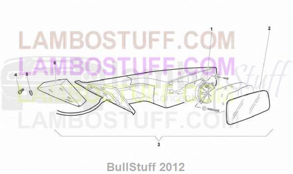 2007 Lamborghini MURCIELAGO LP 640 ROADSTER JAPAN EXTERNAL REAR VIEW MIRRORS (837.06.00)